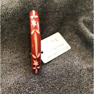 Splendette Mexicana Briwn Carved Fakelite Bangle MAIDEN SIZE